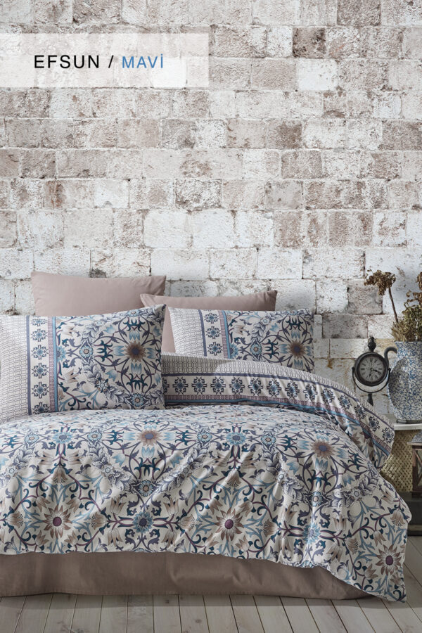 Efsun Poplin Single and Double Duvet Cover Set - Image 2