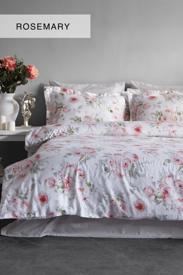 Rosemary Cotton Satin Double Duvet Cover Set