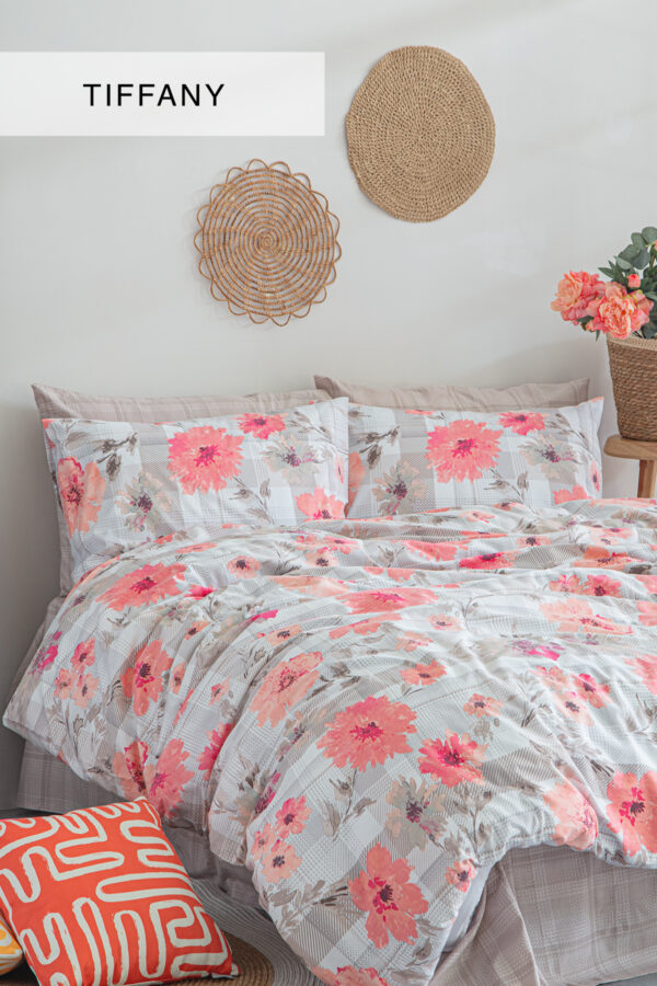 Tiffany Poplin Single and Double Duvet Cover Set