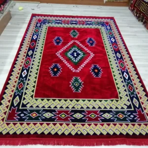 Geometric Patterned Authentic Velvet Carpet