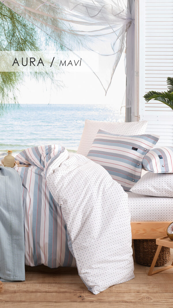 Blue Marine Pique Set with Duvet Cover - Image 7