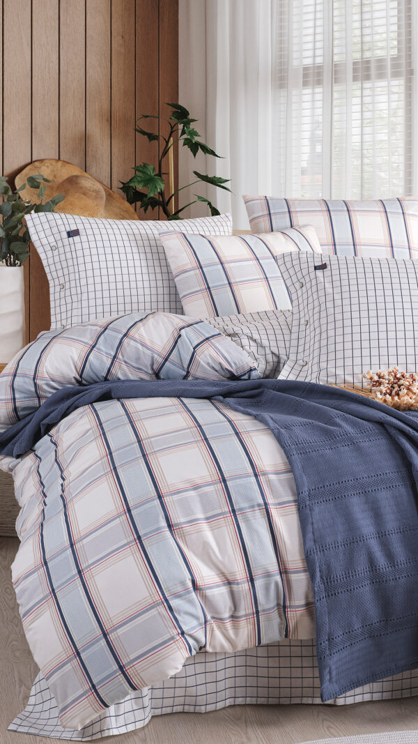 Blue Marine Square Pique Set with Duvet Cover - Image 5