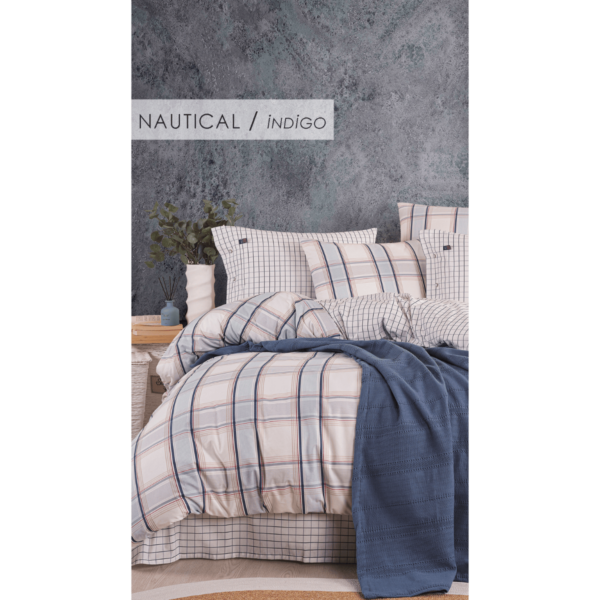 Blue Marine Square Pique Set with Duvet Cover - Image 4