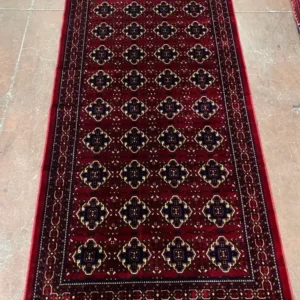 Burgundy Authentic Patterned Velvet Carpet