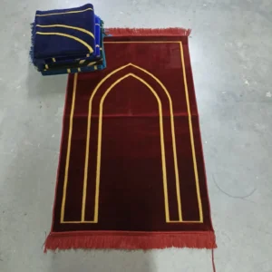 Pure Burgundy Velvet Prayer Rug