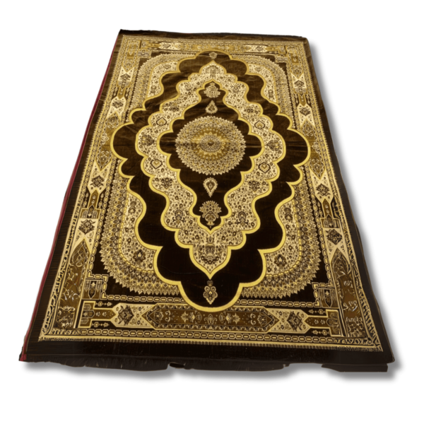 Gold Patterned Luxury Velvet Carpet