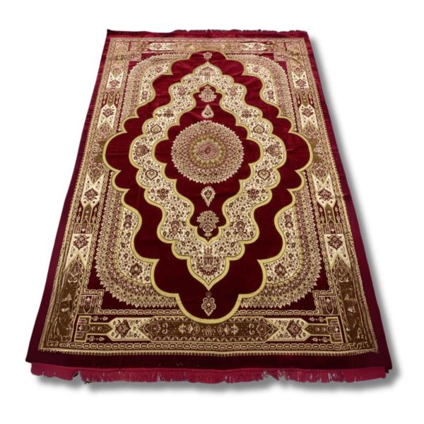 Luxury Gold Patterned Turkish Velvet Carpet