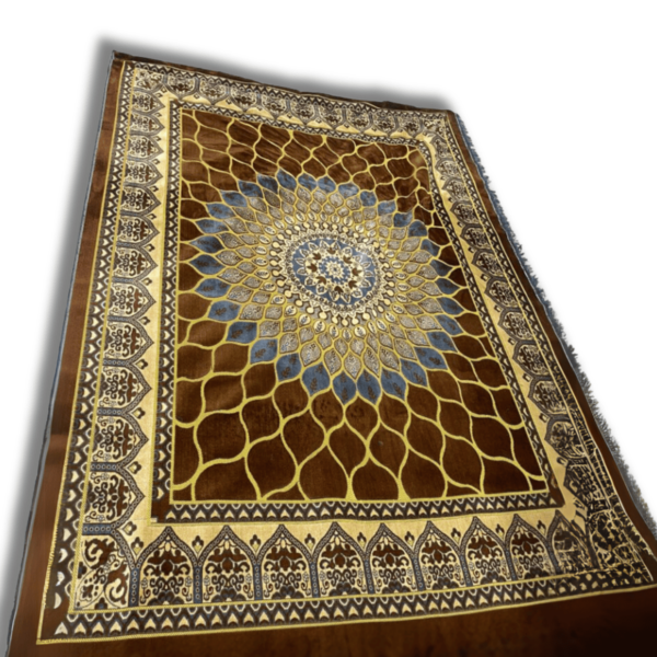 Oriental Geometric Patterned Velvet Carpet