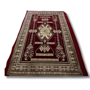 Oriental Geometric Burgundy Velvet Carpet