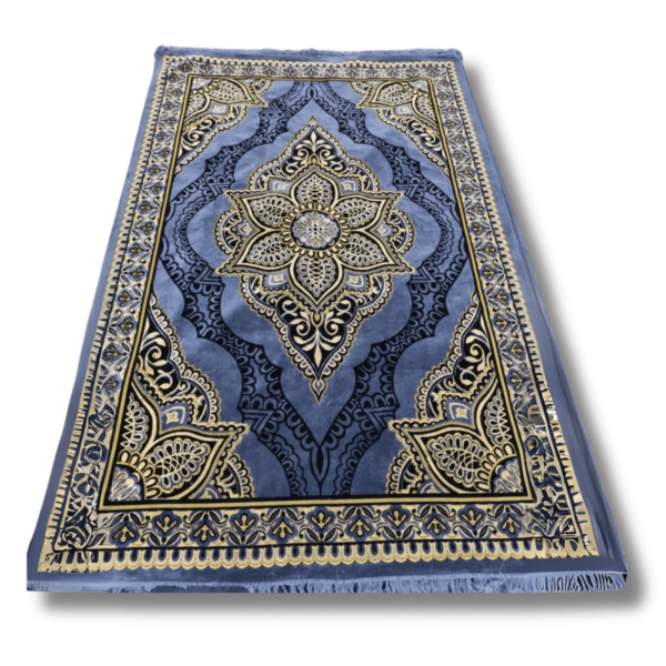 Gold Oriental Patterned Velvet Carpet