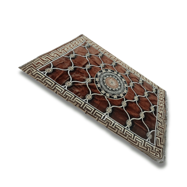 Brown and Patterned Velvet Carpet