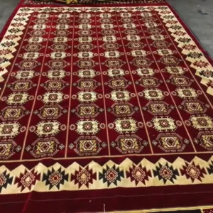 Gold Patterned Luxury Velvet Carpet