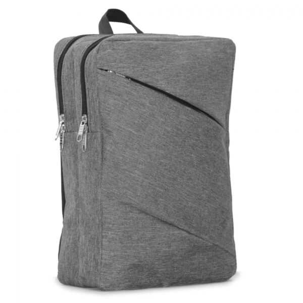 Laptop Backpack With Cross Zipper Detail - Image 4