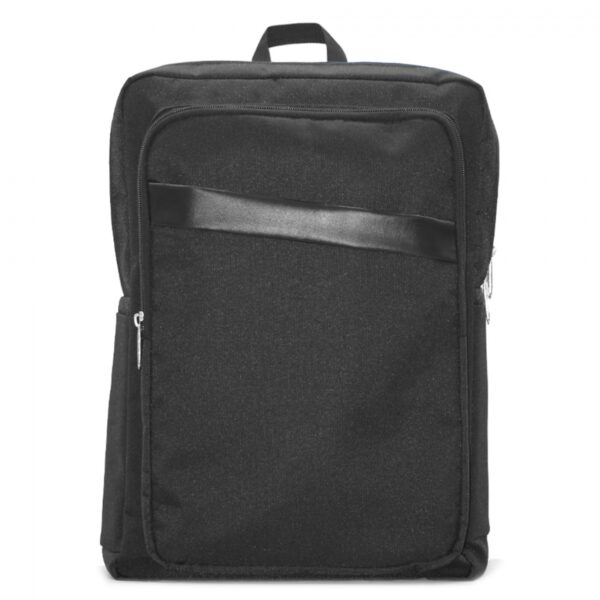 Laptop Backpack With Cross Leather Strip Detail - Image 3