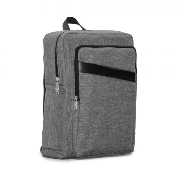 Laptop Backpack With Cross Leather Strip Detail - Image 2