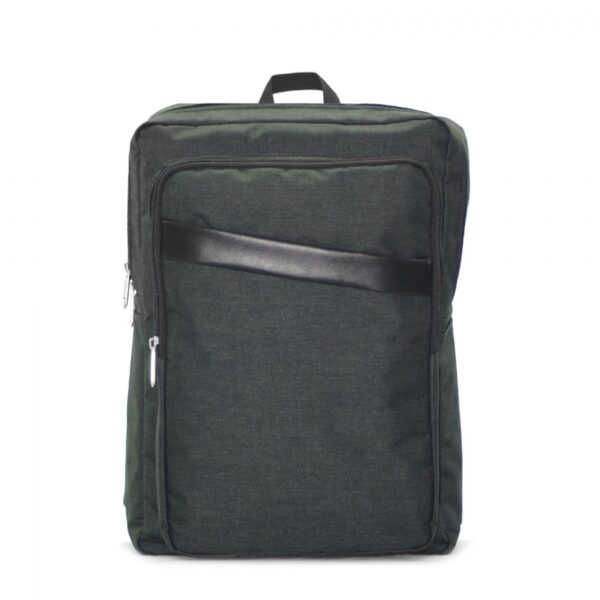 Laptop Backpack With Cross Leather Strip Detail - Image 4