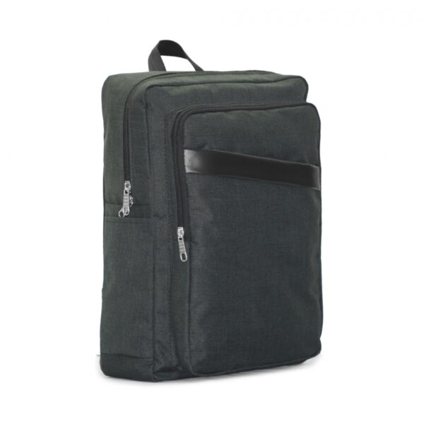 Laptop Backpack With Cross Leather Strip Detail - Image 5