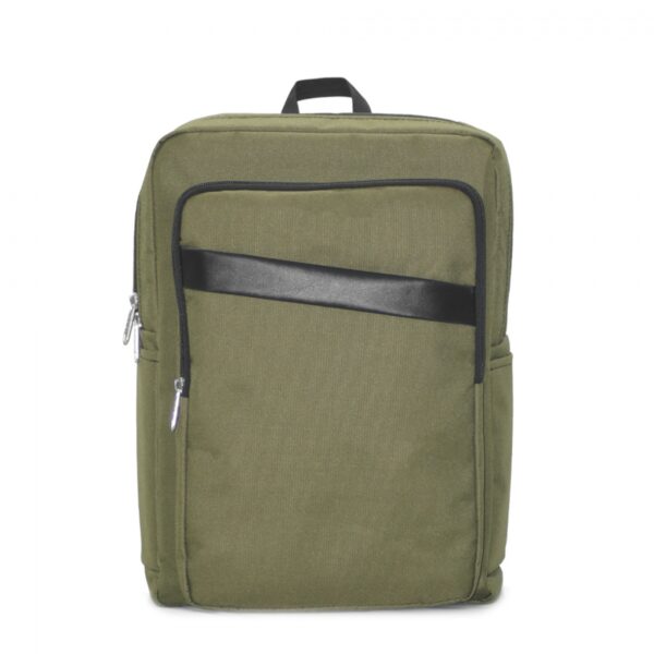 Laptop Backpack With Cross Leather Strip Detail - Image 6