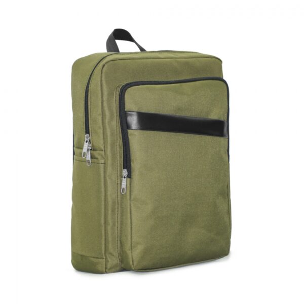 Laptop Backpack With Cross Leather Strip Detail - Image 7