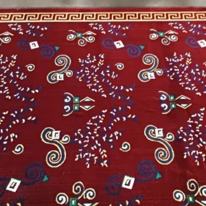 Gold Oriental Patterned Velvet Carpet