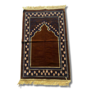 Brown and Flower Patterned Prayer Rug