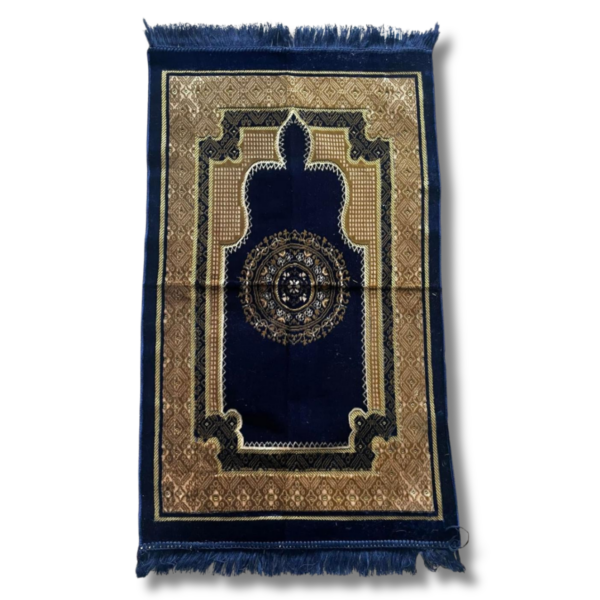 Dark Blue Velvet Prayer Rug