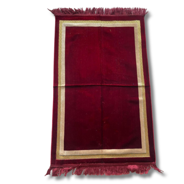 Pure Burgundy Velvet Prayer Rug