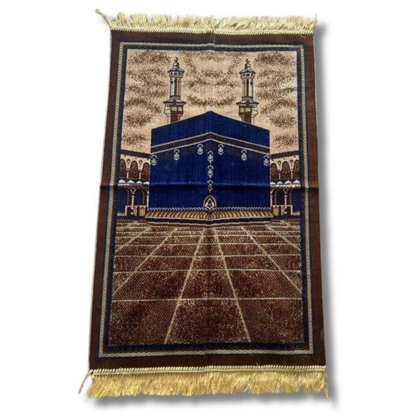 Kaaba Patterned Velvet Prayer Carpet