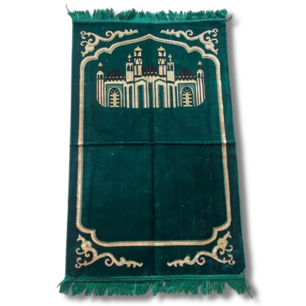 Mosque Patterned Velvet Prayer Rug