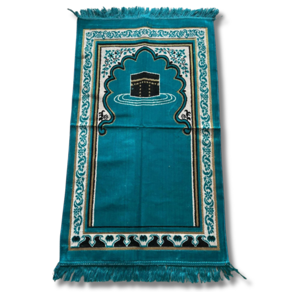 Kaaba Patterned Emerald Prayer Rug