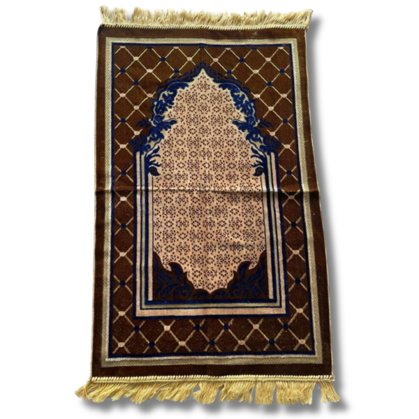 Geometric Patterned With Flower Prayer Rug