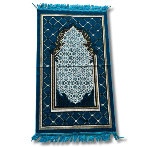 Geometric Patterned Emerald Prayer Rug