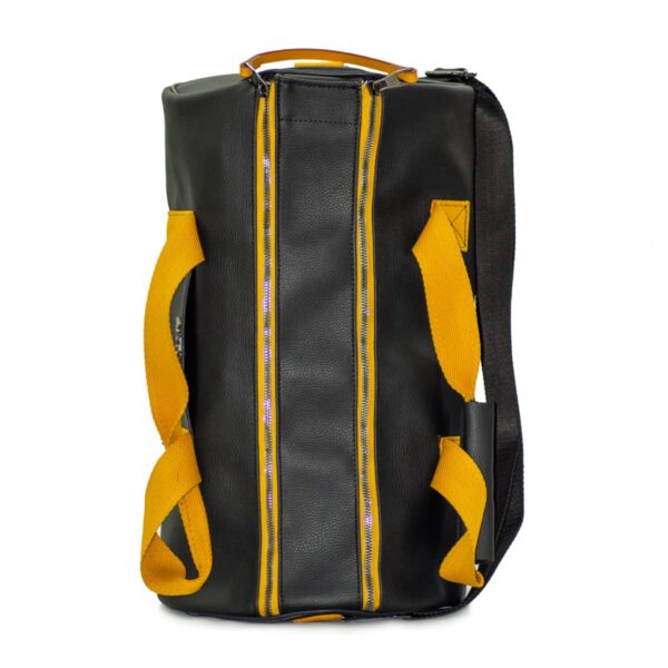 Cylinder Leather Travel and Sports Bag with Color Details - Image 4